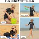 Kanu Surf Girls' Karlie Rash Guard UPF 50+ Sun Protection Short Sleeve Swim Shirt (8, Cori Black)