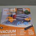 12 Pack Vacuum Storage Bags (3 Jumbo, 3 Large, 3 Medium, 3 Small),Plastic Packaging Bags,Space Saver Sealer Compression Bags with Travel Hand Pump for Blankets, Comforters, Pillows, Clothes Storage