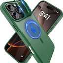 YFEMLAZ for iPhone 16 Pro Max Case(Built-in Invisible Kickstand) Heavy Duty MagneticCompatible with MagSafe Military-Grade Drop Protection,Translucent Matte for iPhone 16 Pro Max Case 6.9",Green