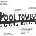 IBosins Large Pool Towel Rack with 10 Hooks, Towel Holder Wall Mounted for Outdoor, Towel Hanger for Hanging Bathrobes, Towels, Clothes - Perfect Pool Area Outside Sign and Decor (Black)