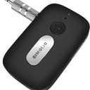 SIMOLIO Bluetooth Receiver for Car, 35H Battery Life, Volume Control, Noise Cancelling 3.5mm AUX Bluetooth Car Adapter, Wireless Audio Receiver for Home Stereo/Wired Headphones/Handsfree Calls