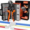 Preciva Mini-Fit Jr Kit Crimping Tool, with 12 Types 2-10 Pin Molex 4.2mm Connector, AWG 28-16 Terminals Terminals Crimping Pliers Compatible Dupont, Molex, KF2510
