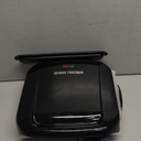 George Foreman 4-Serving Removable Plate Electric Grill and Panini Press, George Tough Non-Stick Coating, Drip Tray Catches Grease, Black