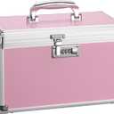 Medicine Lock Box with Combination Lock - 15 x 8.7 x 9.4 Inches - First Aid Safe Medication Storage Box, Personal Items Safe Case for Home and Outdoor - Pink