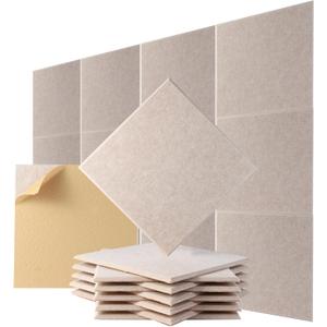 Acoustic Wall Panels - Noise Cancelling Tiles for Home Studio & Office - Quality Sound Proofing - Sound Proof Foam Panels for Walls - Easy to Install Insulation Tiles - 18 Pack (Beige)