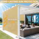 Outdoor Roller Shades for Patio, 8' W x 8' H Cordless Patio Shades Roll Up Outdoor Blinds with Splicing Design, 90% UV Protection for Porch Gazebo Pergola, 2 Poles & 1 Fabric, Sesame