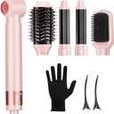 5 in 1Blow Dryer Brush Hair Dryer Brush Air Curler Air Curling Wrap Styler, Hot Air Brush Negative Ion Curling Brush Iron, Hair Styling Tools for Drying Curling Straightening