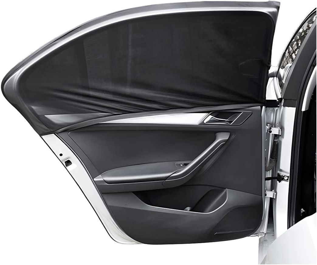 Car Window Sun Shade, 2 PCS Double Layer Design Car Rear Window Breathable Sunshade, UV Rays Sun Glare Privacy Protection for Baby, Kids, Adults, Universal for Most Cars, SUVs,
 2 Pack