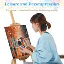 DIYGEMDOT 6 Pack DIY Paint by Numbers Kit for Adults & Beginners, A Walk in The Rain Easy Paint by Number Kits, 9.8 X 13.8 inches for Home Decor (Z002)
