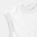 Men's Sleeveless Summer Tank Tops Tropical Crew Neck Cool Cut Off Muscle Shirts (White, M)