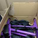 Upright Rollator Walker, Heavy Duty Stand Up Walkers for Seniors with Seat and Reversible Backrest, Foldable Standing Rollator with 8" Anti-Slip PU Wheels, Purple