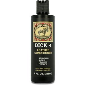 1. Bick 4 Leather Conditioner and Leather Cleaner 8 oz - Will Not Darken Leather - Safe For All Colors of Leather Apparel, Furniture, Jackets, Shoes, Auto Interiors, Bags & All Other Leather Accessories 2. 
Bick 1 Leather Cleaner 8 oz - Clean Dirt, Oil, Sweat, Salt, and Water Stains from All Colored, White, and Black Leather