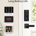 Philips Smart Lock with Handles, Keyless Entry Front Door Lock Set, Smart Keypad Deadbolt with Handle, Digital Door Lock for Front Door, App Fingerprint PIN Code Unlocking, Auto Locking