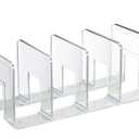 Clear Acrylic File Organizer for Desk,Happon 4 Sections Acrylic Desktop Organizer Holder Sorter,Book Paper Storage Dividers Envelope Vertical File Stand for Office Supplies
