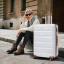 Eeeza White 27 inch Long Suitcase