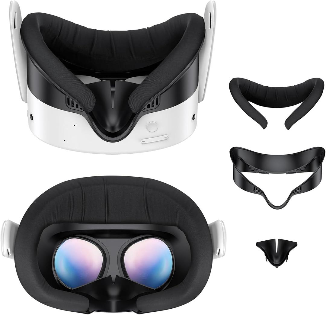 for Oculus Quest 3S Face Pad Cover - Widen Facial Interface with Detachable Nose Pad,Ice Silk Face Cushion Replacement for Meta Quest 3S Accessories,Air-Circulation Design,Not fit for Quest 3