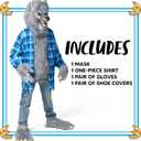 Spooktacular Creations Halloween Kids Werewolf Costume with Mask, Wolf Costume for Halloween Dress Up Parties, Festivals (L)