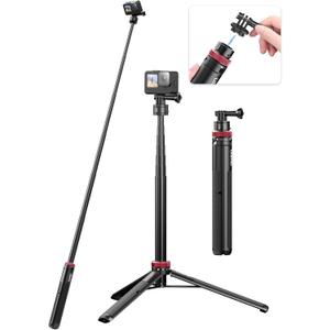 57in Extendable Selfie Tripod for Action Cameras - ULANZI Go Quick II Long Action Camera Stick Tripod Quick Release Adapter Vlog Handle Grip for GoPro Hero Series
