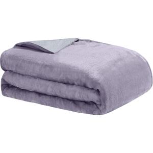 DREAMLAB Amethyst and Quartz Crystal Cooling Reversible Weighted Blanket with Removable Cover, 15 Pounds, Lavender (48x72)