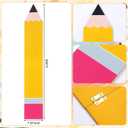 Threehoney 47.2 in Giant Wooden Pencil Shaped Decoration Graduation Party Decoration Jumbo Pencil Preschool Kindergarten Classroom Photo Props Backdrop for Back to School Classroom Decor, 7.87 Inches X 3.94 Ft/ 20 Cm X 1.2 M