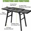 GRISUN 51'' Universal Folding Grill Cart with 3 Adjustable Heights