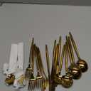 60 Pieces Stainless Steel Silverware Set, Flatware Cutlery Set Service for 12, Tableware Cutlery Set Include Knife Fork Spoon Set, Utensils for Home, Restaurant, Hotel, Dishwasher Safe (Gold)