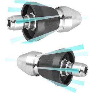 2 Sets Pressure Cleaning Machine - Sewer Nozzle Set, Front & Rear Nozzles, Stainless Steel 1/4" Quick Connector, 5000 PSI