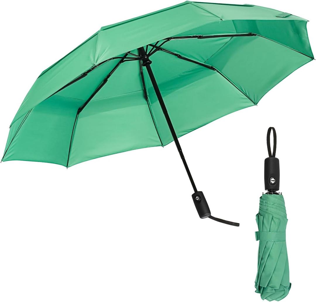 Mr. Pen- Windproof Travel Umbrella, Small Water-Resistant Automatic Folding Umbrella for Rain and Sun, Light, Compact and Portable for Women & Men, Fits Car & Backpack (Spring Green)