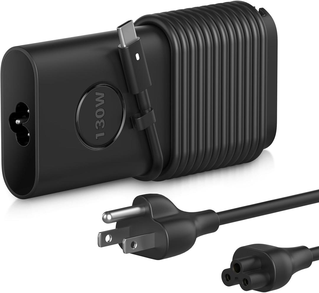 130W USB-C/Type C Laptop Charger Adapter for Dell XPS 17 15 2in1 9575 9500 9510 9520 9700 Precision 5530 5550 5560 5570 5750 3551 3560 3571 Latitude 7310 7410 9410 9510 5420 5520 5431 5531 Power Cord