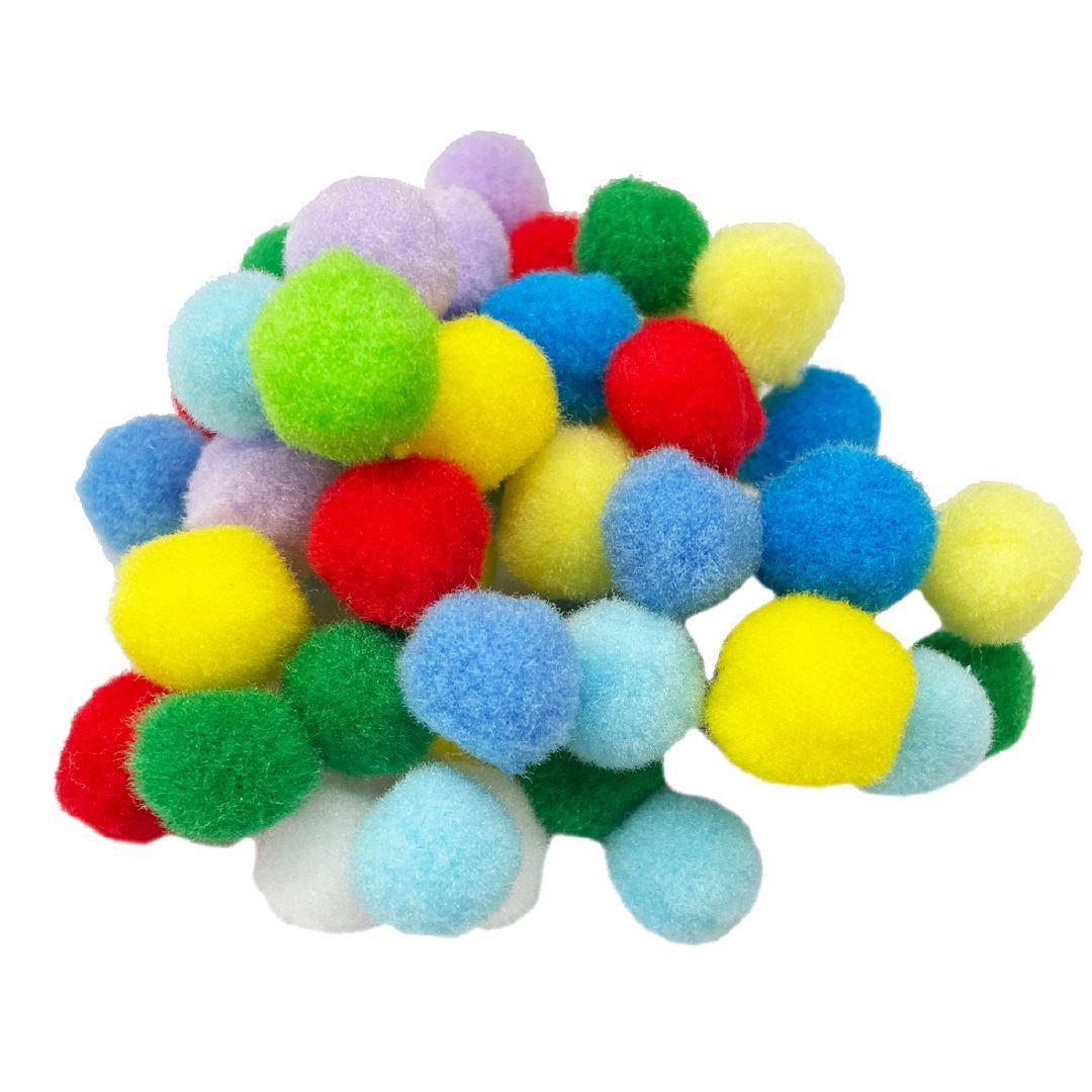 Large Assorted Pom Poms for DIY Creative Crafts Decorations, Assorted Colors (50Pack 2.5 Inch)