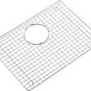 19.2 in. x 14.2 in. Rear Drain Kitchen Sink Bottom Grid with Supersoft Silicone Feet in 304 Grade Stainless Steel, Small