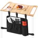 Tray and Bag for Folding Walkers, Mobility Tray Table, Multi Pockets Walker Basket for Seniors Detachable with Cup Holder, Foldable Walker Accessories for Elderly, Fits Most Standard Walkers