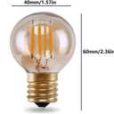 Lxcom Lighting G40 LED Light Bulb 2W Vintage Edison Globe Light Bulb 2200K Warm White G40 Amber Glass E17 Intermediate Base Decorative String Light Bulbs Outdoor Replacement Bulbs, AC120V(5 Pack)