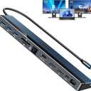 NewQ USB C Docking Station with Dual HDMI 4K, 100W PD-in, 12-in-1 Laptop Dock for Windows, MacBook, Chromebook