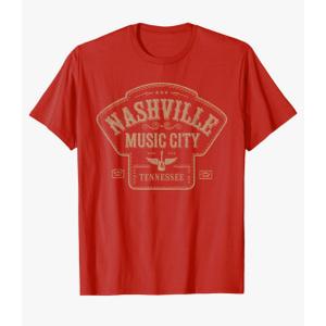 Nashville Music City Tshirt Women Men Tennessee Rock Country T-Shirt, Large