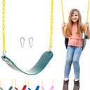 Squirrel Products Heavy Duty Strap Swing Seat - Playground Swing Seat Replacement and Carabiners for Easy Install - Green