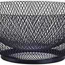Mesh Fruit Bowl Decorative Fruit Basket Metal Candy Dish Holder Stand for Kitchen Counter Dining Room Table Office, 10 Inch (Black)