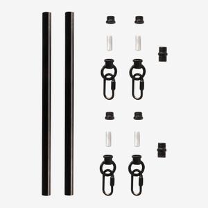 Giluta Threaded Extension Rod for Pendant Light Island Lighting Chandeliers, 2 Rods M10 Lighting Fixture Downrods and Stem 11.8 Inches Matte Black with Chain Link Connectors (L0009 30CM*2)