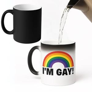 I'm Gay Rainbow Heat Change Mug - Funny Rude Mug - Message Appears as it Heats - Perfect Novelty Gag Gift, best funny gifts and pride accessories