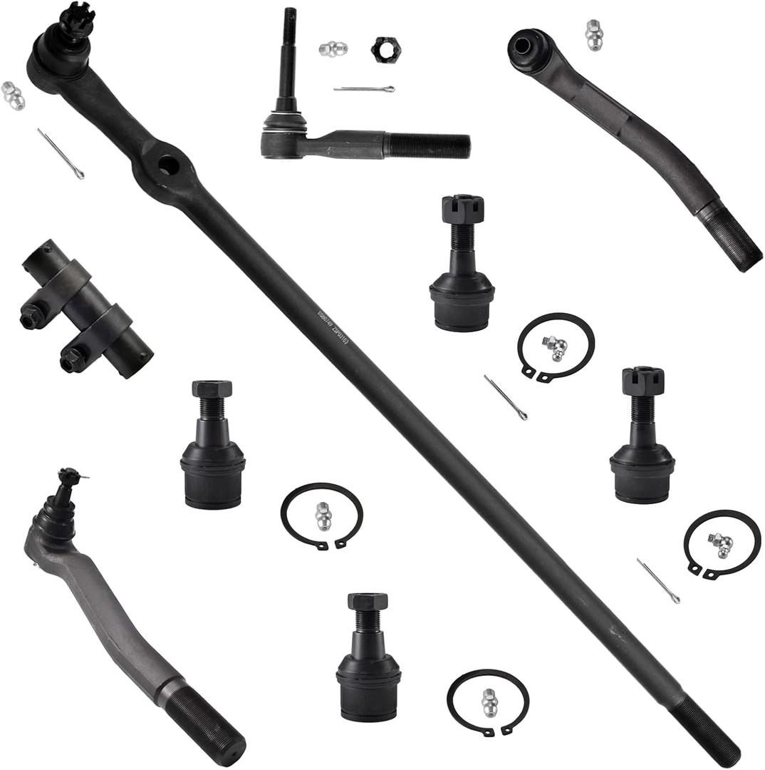 ASTARPRO - 9pc 4WD Front Suspension Kit Upper and Lower Ball Joints and Front Inner Tie Rods Drag Link and Outer Tie Rod Ends and Adjusting Sleeve Compatible with 2005-2010 Ford F-250 F-350 Super Duty