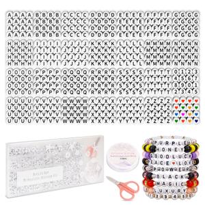 DIY Jewelry Kit Acrylic Loose Beads Alphabet Beads Letter Beads Decorative Beads Multi-use Beads Bracelet Making Beads