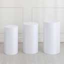 uxcell Set of 3 White Cylinder Spandex Stand Covers, Plinth Stand Cover for Party Wedding Birthday Decoration, Only Contains Cylinder Covers (Elastic Fabric - Small)