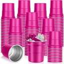 Valentine's Day 100 Pack 16 oz Aluminum Cups Bulk, Metal Recyclable Aluminum Drinking Cups for Party Sturdy Reusable Coffee Cup Disposable Cold Drink Beer Cup for Family Gathering Festival (EXP 12/10/36)