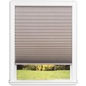 Redi Shade No Tools Easy Lift Trim-at-Home Cordless Pleated Light Blocking Fabric Shade Natural, 36" W x 64" L, (Fits windows 19 in - 36 in)