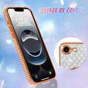 Bonoma Compatible with iPhone 17e Case Heart Glitter Checkered -Orange