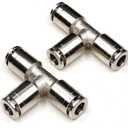 1/4 Union Tee Push to connect fittings Stainless Steel Quick Connect Fittings,CEKER 1/4" x 1/4" x 1/4" OD 3 Way Tee Shaped Tube Fittings Push Connectors Air Line Fittings 2pack