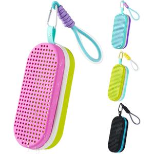 Swim Goggle Case For Swimming Goggles, Silicone Protective Cases with Drain Hole for Goggles (B-purple and Green)