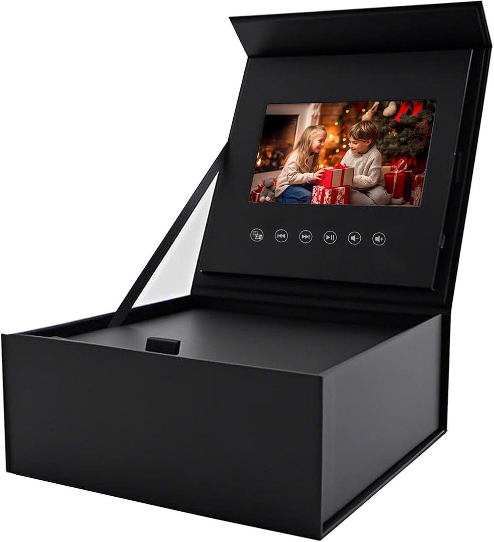 Sourcingbay Video Gift Box | 5" HD IPS Screen | 4GB Storage | Auto-Play Magnetic Lid | Hidden Surprise Compartment | Rechargeable Battery | Type-C Charging