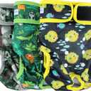Leekalos Reusable Washable Dog Diapers Female (3 Pack) - Highly Absorbent Doggie Diapers - Size Adjustable Puppy Diapers for Dog Period Panties (Large, Globefish) (Large (15"-17" Waist), Globefish(Gray Lining))