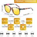 10 x Night Vision Driving Glasses Polarized Anti-glare, HD Yellow Tinted Glasses for Women Men (A07 Flower/Yellow)